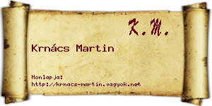 Krnács Martin névjegykártya